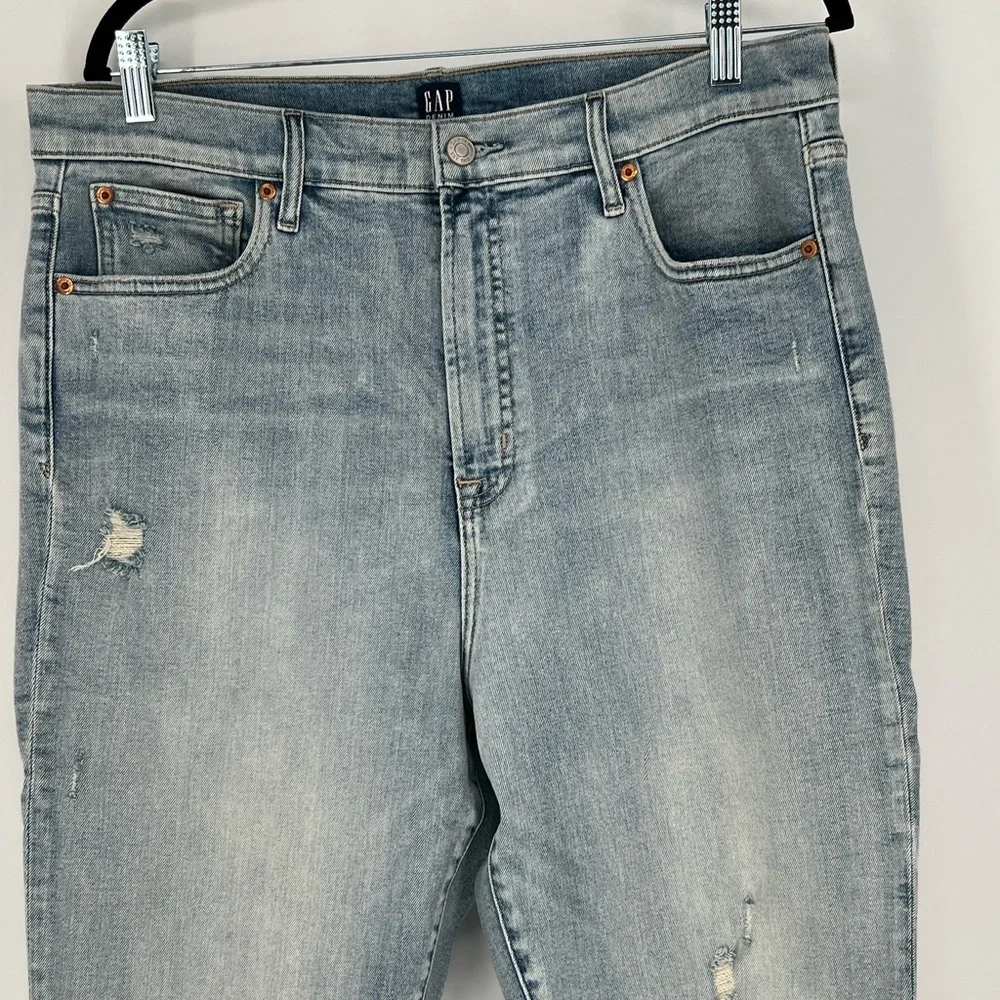 GAP 1969‎ distressed light-wash skinny ripped jeans